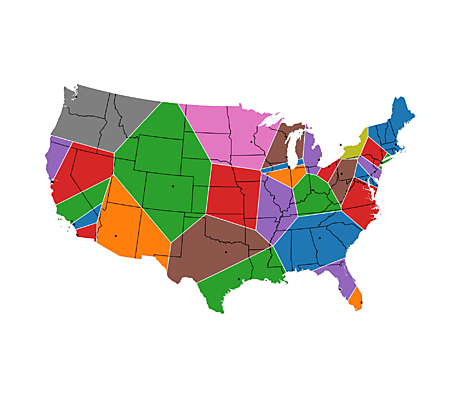 Major League Baseball Voronoi